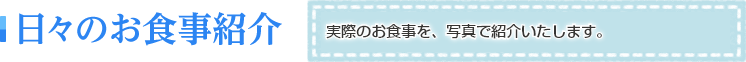 日々のお食事紹介